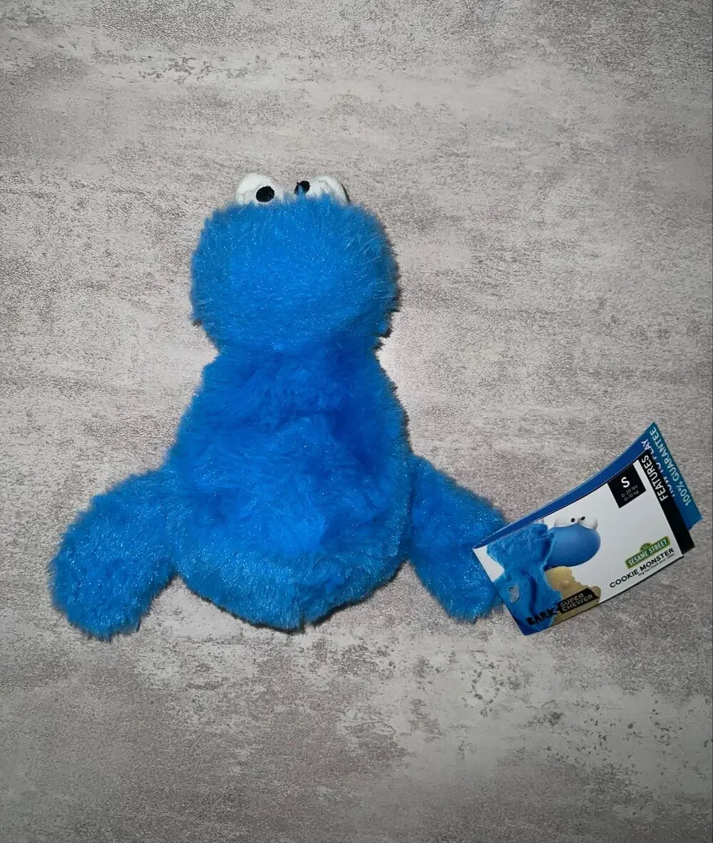 NEW Bark Box Cookie Monster Super Chewer Sesame Street Dog Toy Size Small S
